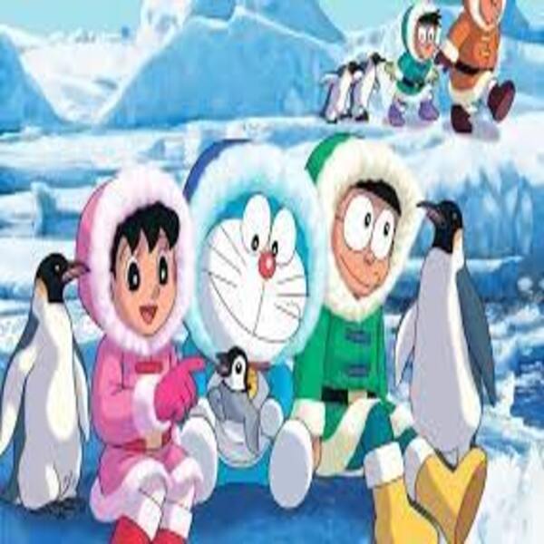 Foto Couple Profil WhatsApp Nobita, doraemon, shizuka bersama pinguin